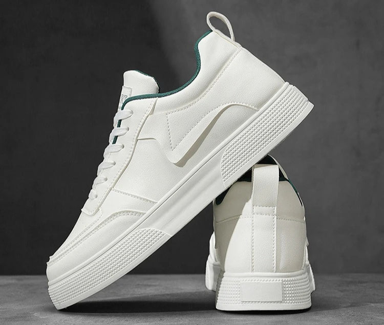 New plus size men's casual sports shoes versatile Korean version thick soled height increase white shoes student board shoes