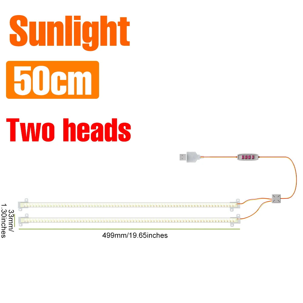 LED Plant Grow Light Bar 5V Full Spectrum Potted Fill Lamp USB Indoor Dimmable Succulent Seeding Flower Cactus Cultivate Lamps