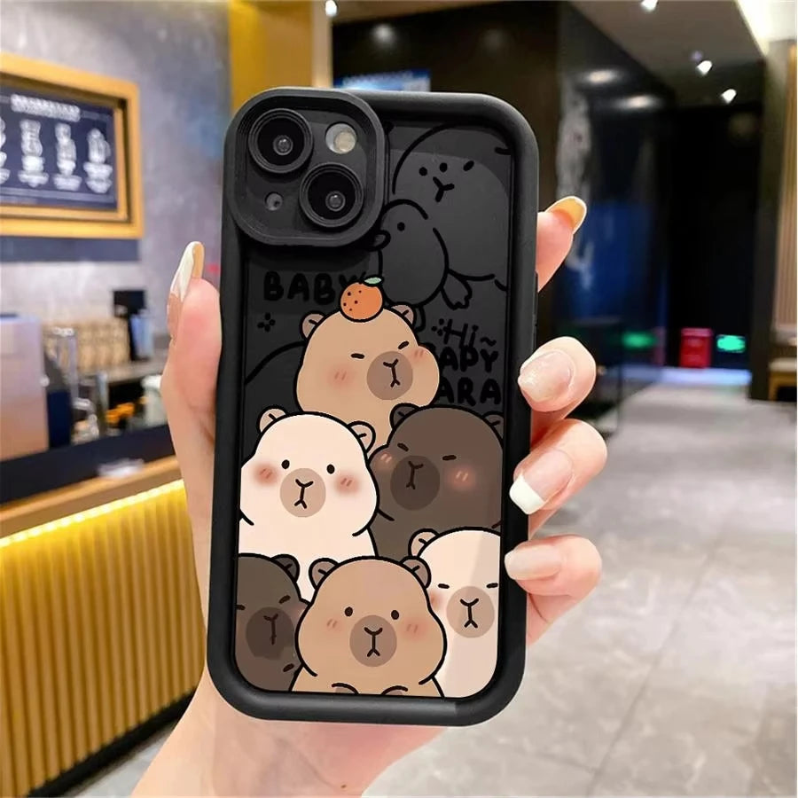 Cute Capybara Phone Case For Xiaomi Redmi Note 14 13 12s 12 11 10 9s 9 8 7 A5 Pro Plus 4G 5G Soft TPU Back Cover