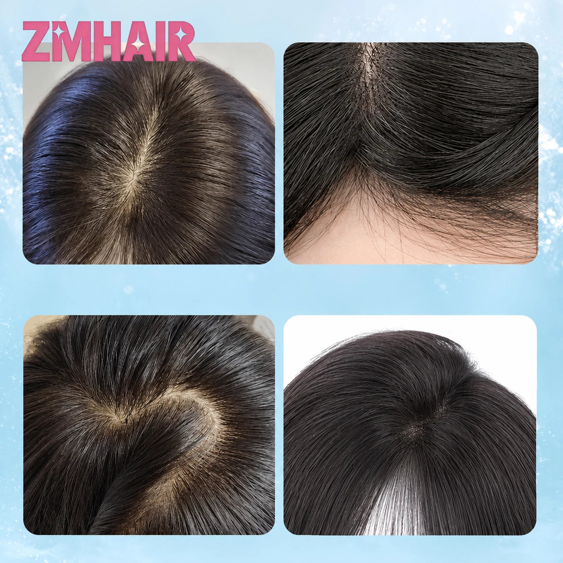 Brown Straight Hair Topper For Women Skin Silk Base Virgin Human Hair Piece Cover Breathable Silk Top Toupee with Clips in