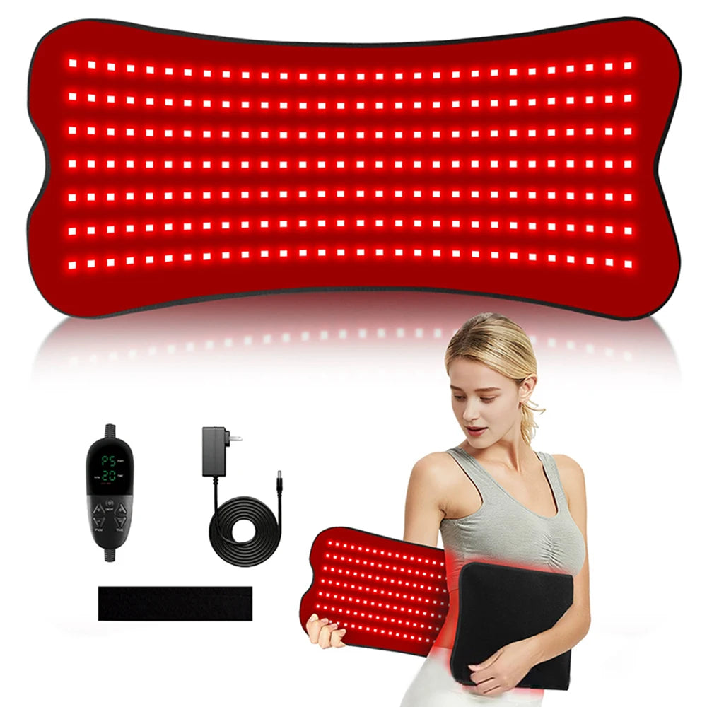 210 LEDs Red Infrared Light Therapy Pad Beauty Devices For Face,Body Back Knee Hands Feet Relief Portable 660nm 850nm Heat Pad