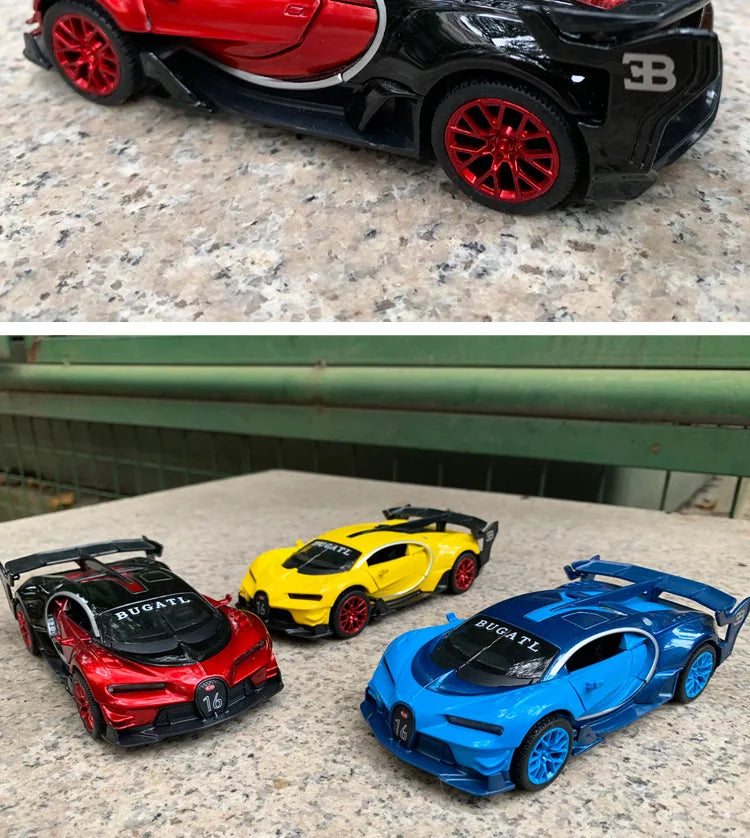 1：32 Bugatti Vision Gt Metal Alloy Car Model Diecast & Toy Vehicles Car Model High Simulation Miniature Scale Childrens Toy Gift