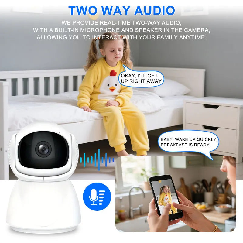 Wireless PTZ Camera Indoor Wireless WiFi Smart Home Camera Night Vision Outdoor Security Camera Baby Monitor Pet Dog Camera