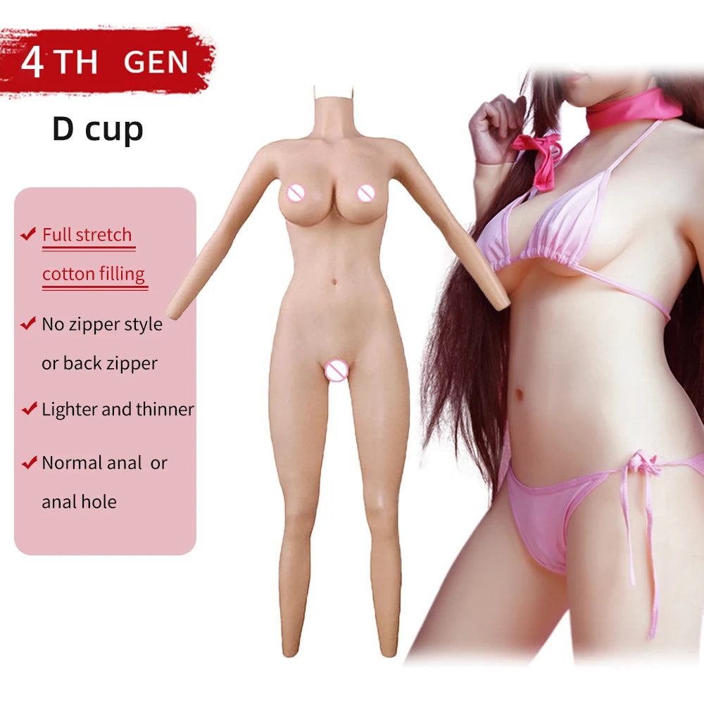 Eyung Full Body Silicone Onesie No Oil Crossdresser Sissy  Shemale Drag Queen Silicone Bodysuit  Silicone Breast Forms Suit
