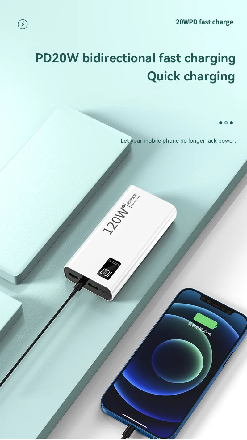 Lenovo Original 500000mAh Powerbank External Spare Battery Portable Charger For Xiaomi iPhone Super Fast Charging PowerBank