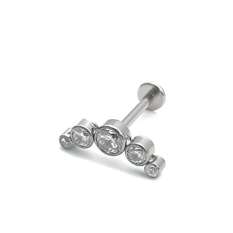 10 Pcs Titanium Earrings Tragus Cartilage CZ Helix Conch Nose Rings Flat Back Piercing Body Jewelry for Women and Men