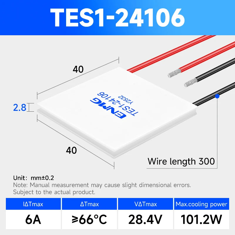 ENMG TEC1-12706 / TEC1-24106 Thermoelectric Cooling Module-12V/24V Peltier Cooler for DIY&Industrial Applications Peltier Effect