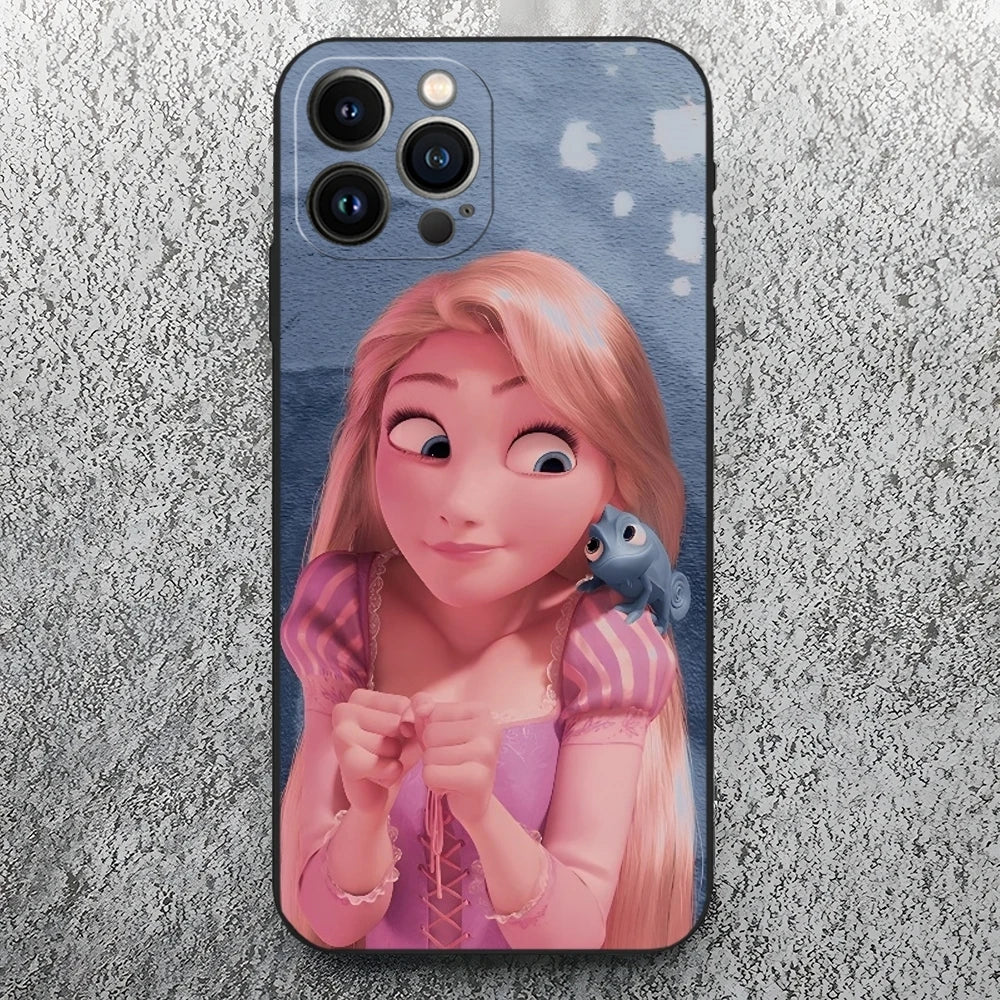 Rapunzel Phone Case for Iphone 17 16 15 14 13 12 11 Pro Max Xr X Xs Mini Plus Black Soft Silicone Cover
