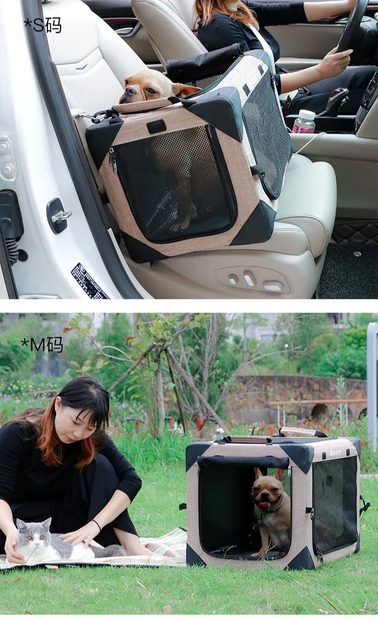 Dog Crate Travel Foldable Pet Crate for Puppy/Small Dog 18 Lbs Soft Cat Carrier Fit for Indoor & Outdoor/Car Back Seat/Trunk