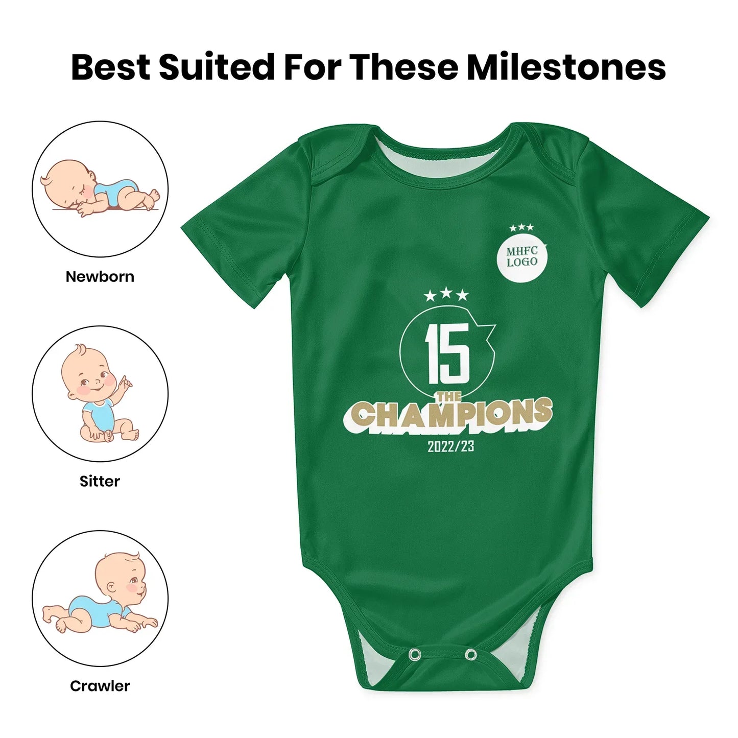 Maccabi MHFC Haifa Green Apes Baby Bodysuit Unisex Shirt Newborn Onesie Boy Girl Undershirt Outfit Baby Romper