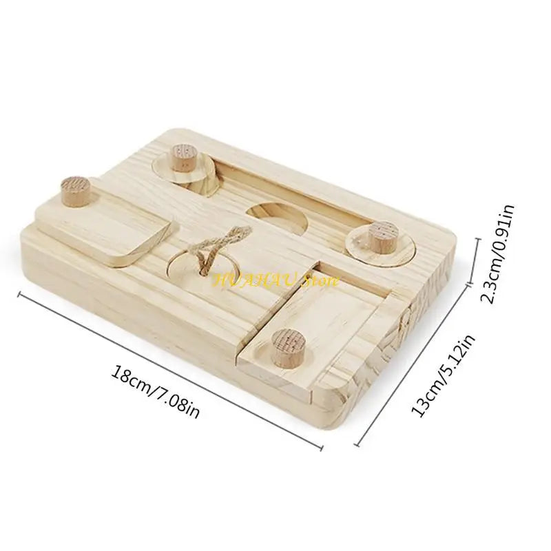 J6BB Small Pets Feeder Entertainment Puzzle Foraging Toy Treats Wooden Feeders Dispenser Funny Training Toy for Hamsters
