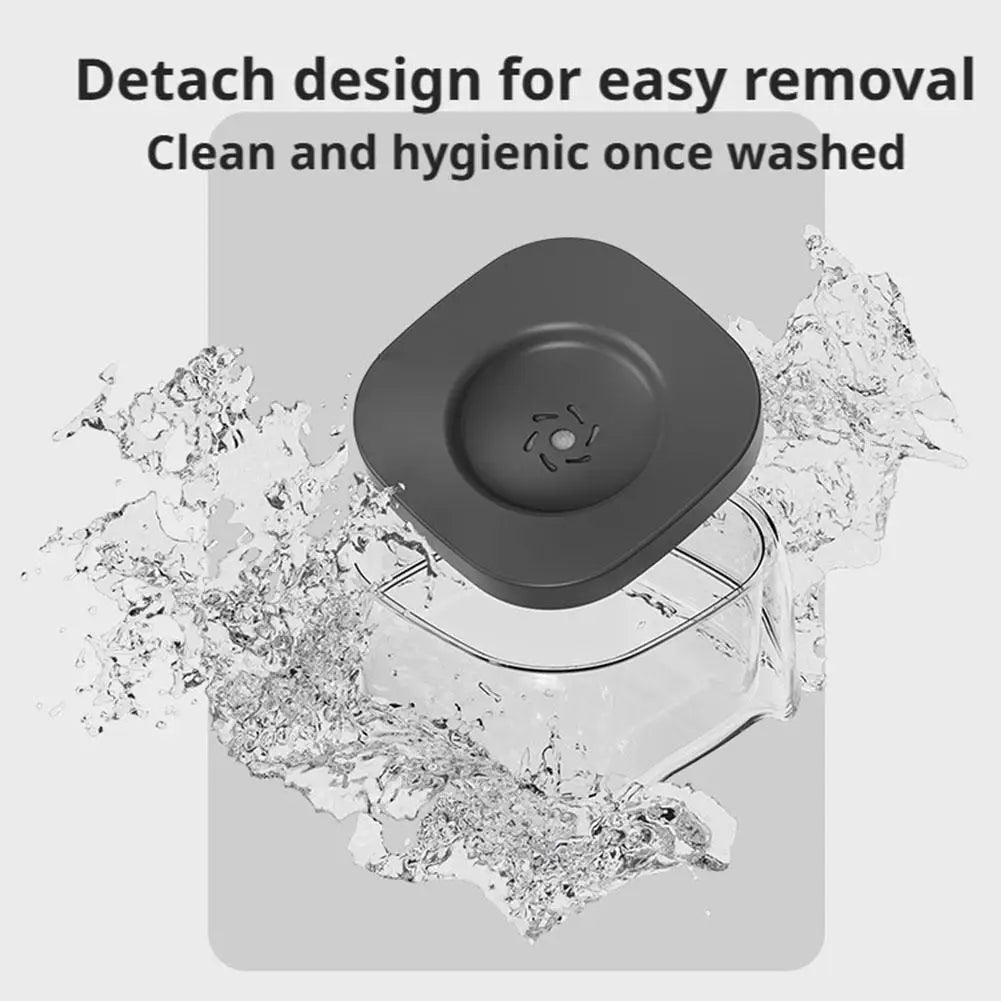 2L Anti-Spill Cat Dog Bowl Water Drinker Feeder Transparent Floating Pet Dogs Water Dispenser Keep Water Clean & Pets' Chin Dry