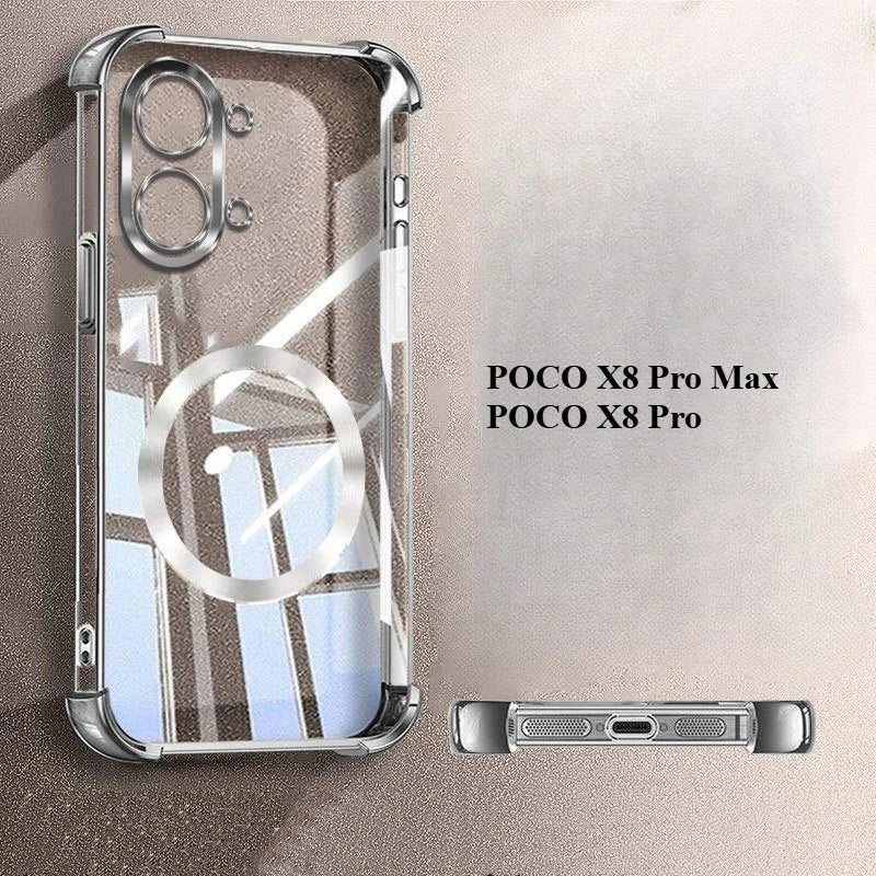 For POCO X8 Pro/X8 Pro Max Case Four-Corner Anti-Drop TPU CD Pattern Magnetic Ring Cover For Xiaomi Poco X8Pro Max Couple Funda
