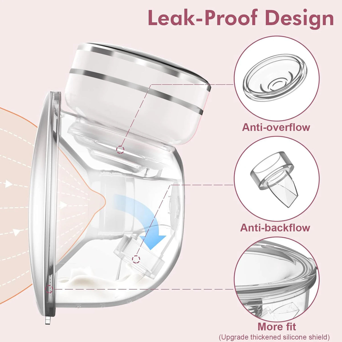 1PCS Wearable Breast Pump Portable Breast Milk Machine Fully Automatic Breast Pump Mother and Baby Supplies Electric Breast Pump