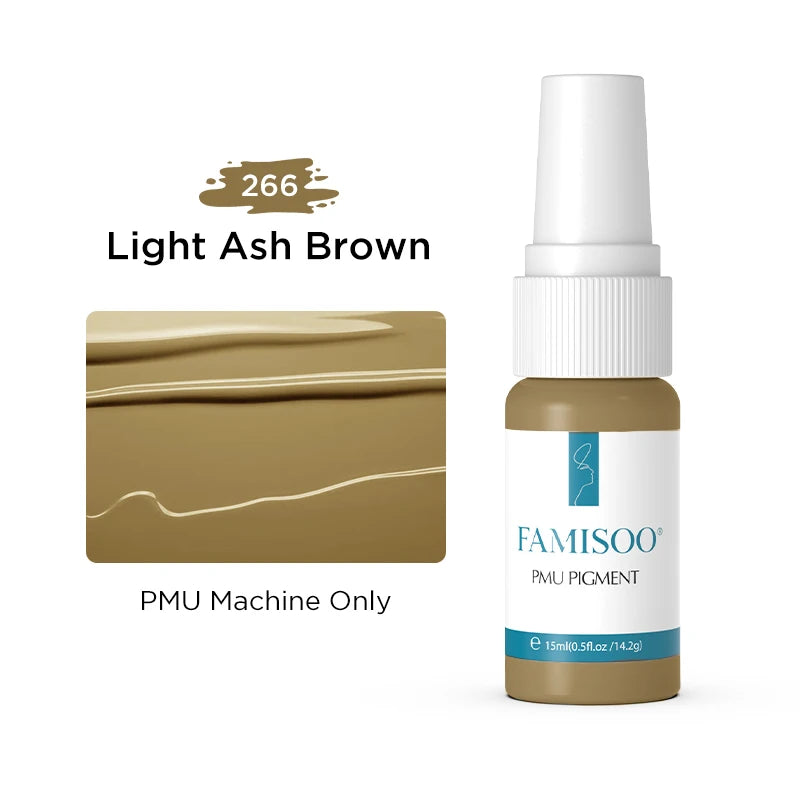 FAMISOO 15ml Permanent Makeup Pigment Microblading Paint Ink Body Art Eyebrows Eyeliner Tattoo Inks Makeup Supplies 0.5OZ