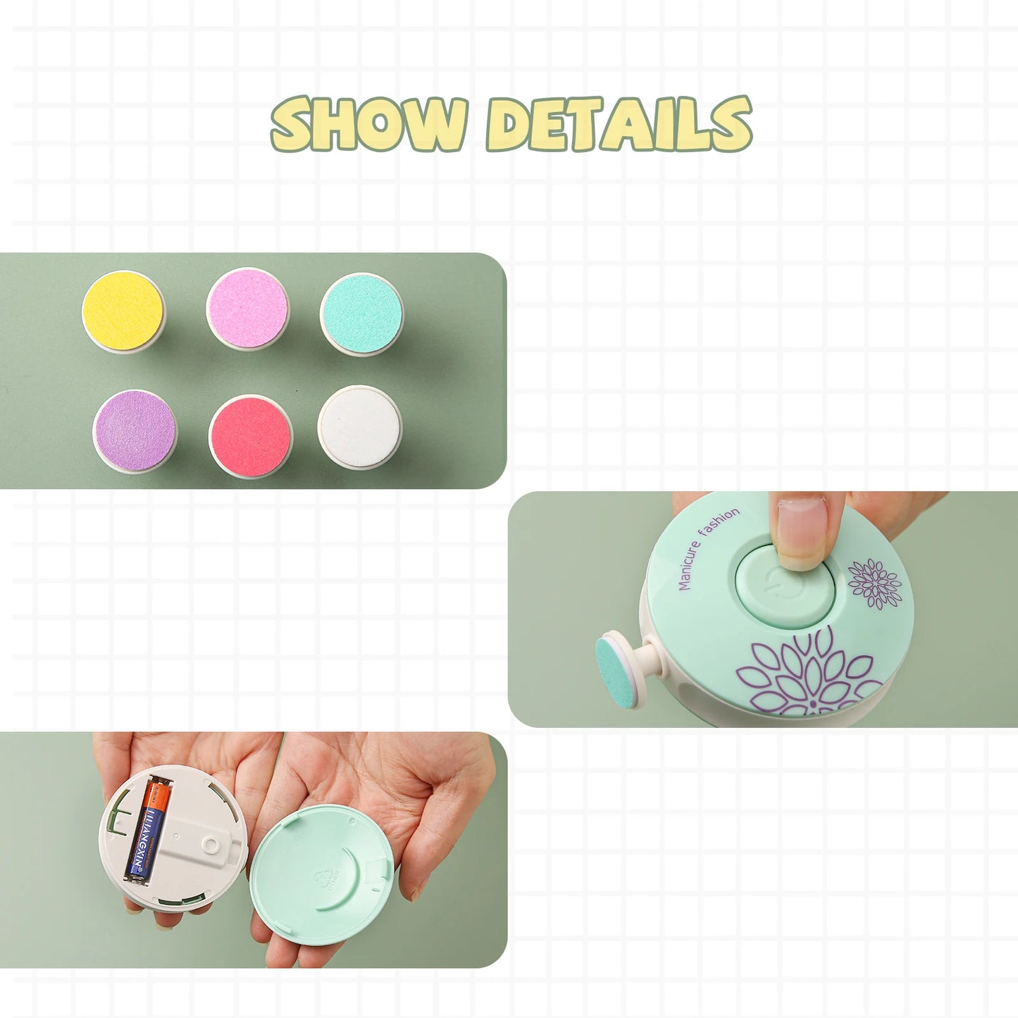 3Pcs/Set Newborn Manicure Accessories Grinding Head Baby Adult Use Baby Electric Nail Trimmer Applicable Variety Nail Sharpeners
