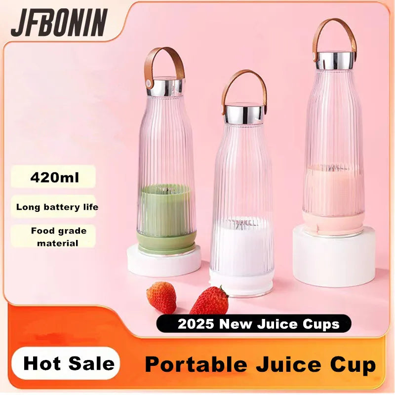 2026 Electric Juicer Cup 6 Blades Blender Milkshake Machine USB Portable Fruit Milk Mixing Tool Mini Fresh Juice Blender
