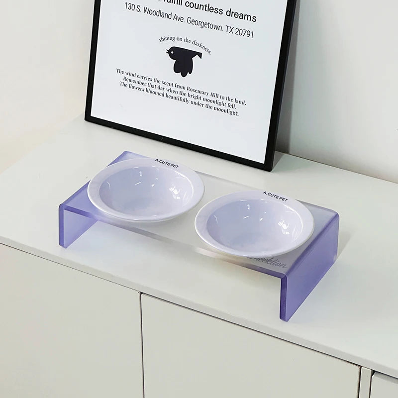 【E】Ceramic Pet Cat Bowl Pet Drinking Water Feeding Bowl Ceramics Cat Food Dog Food Utensils Cat Dog Pet Supplies Accessories
