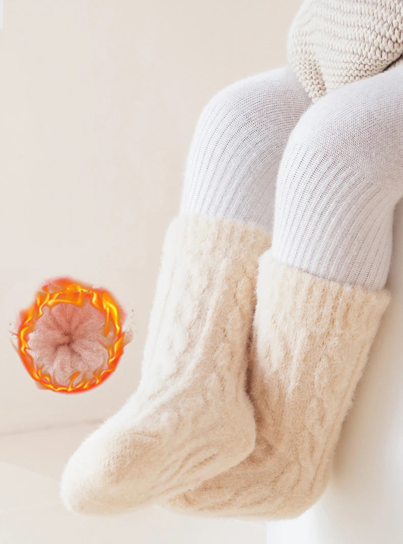 3 Pairs/Lot Winter Warm Baby Mid Tube Socks Soft Thickned Newborn Long Socks Solid Color Toddler Socks For Boysd And Girls