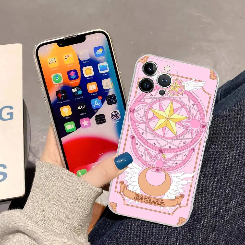 Card Captor Sakura Cartoon Phone Case Phone Case For IPhone 17 16 15 Plus 14 13 Mini 12 11 Pro Max Soft Shell Cover