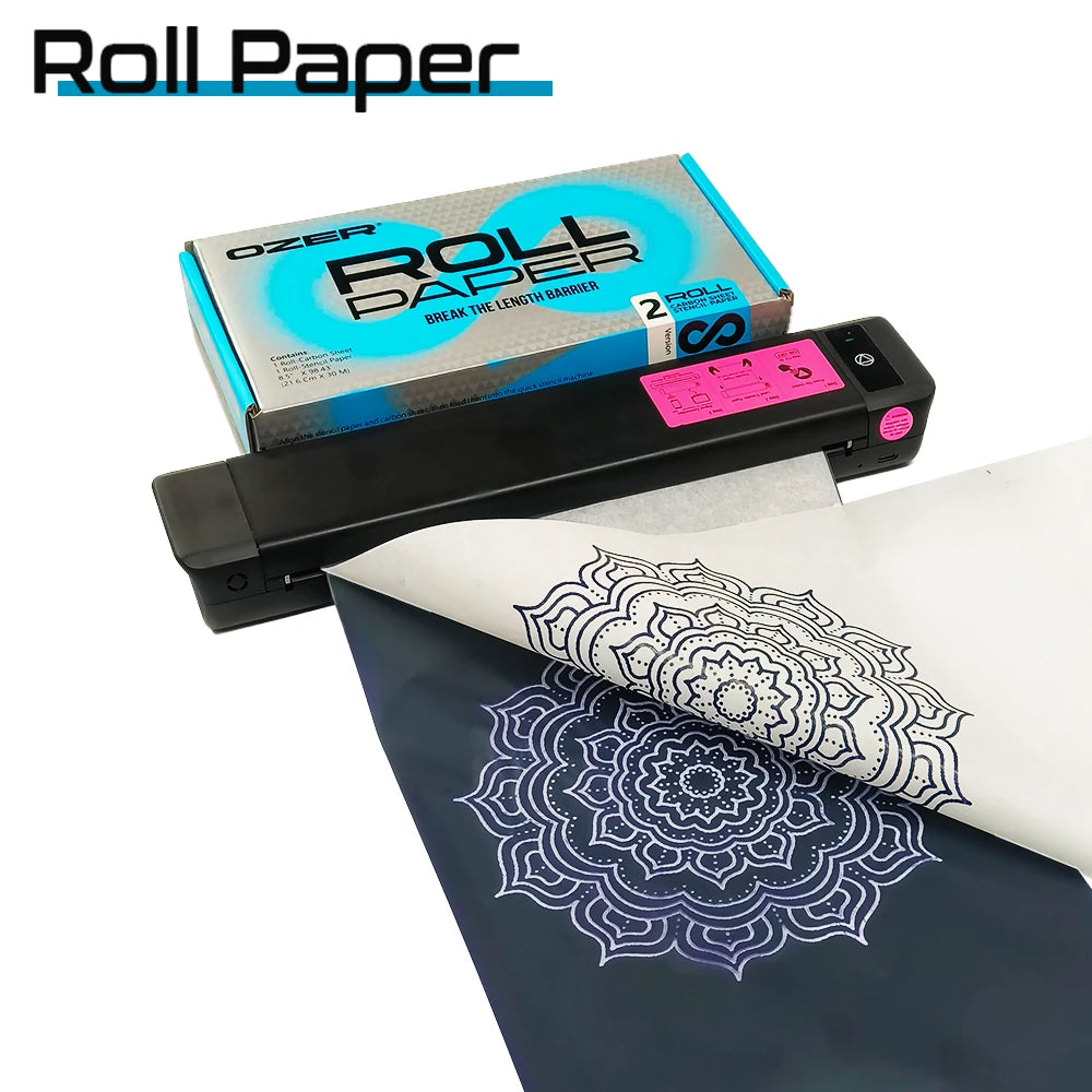OZER Tattoo Transfer Paper Rolling Paper Thermal Copier Template Paper for Thermal Printer Tattoo Paper for Tattoo Supplies