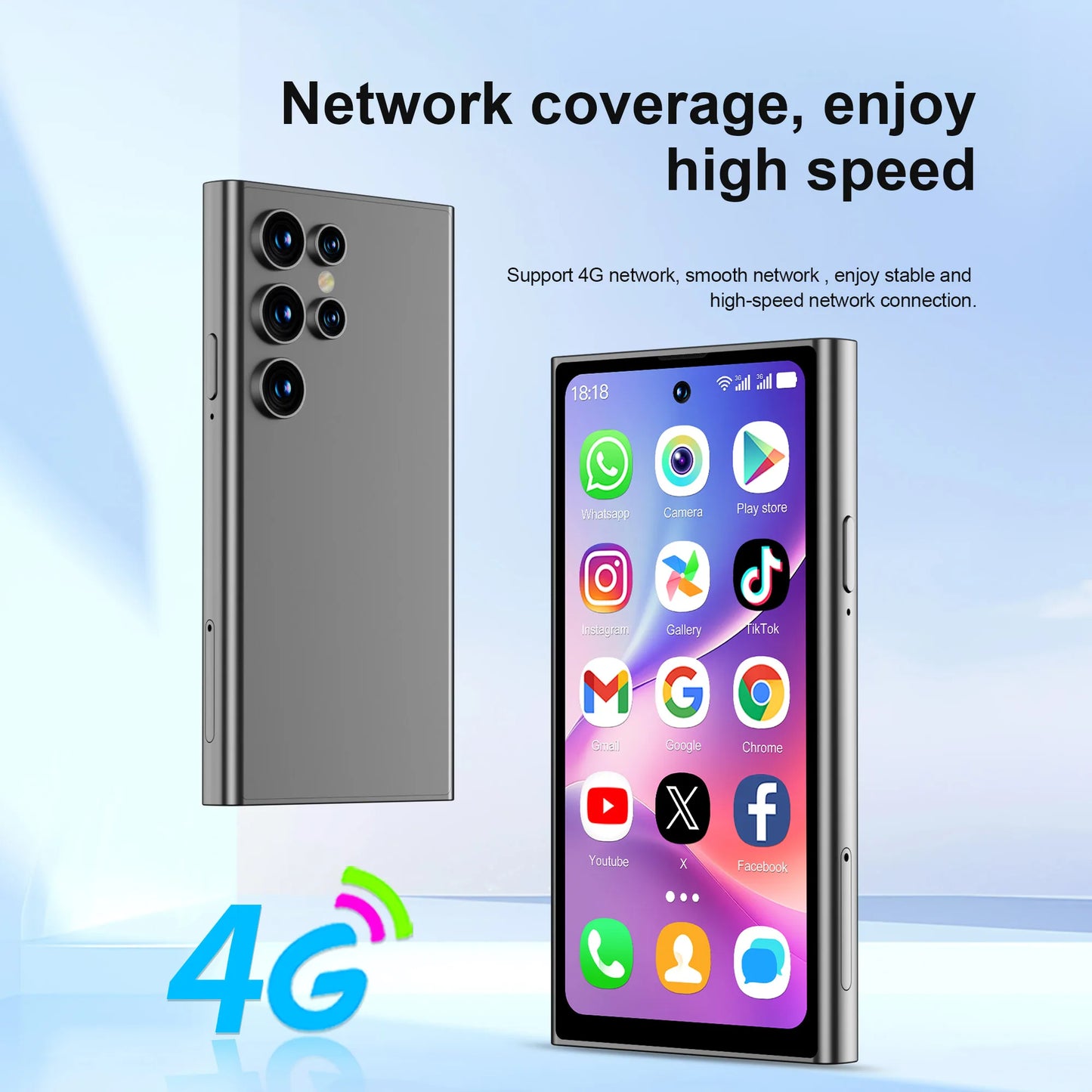 SERVO S27 Mini Android OS Cute Smartphone 4G LTE 3GB+64GB Play Store GPS WiFi Face ID 4.0"  Small Smart Phones Dual SIM Standby
