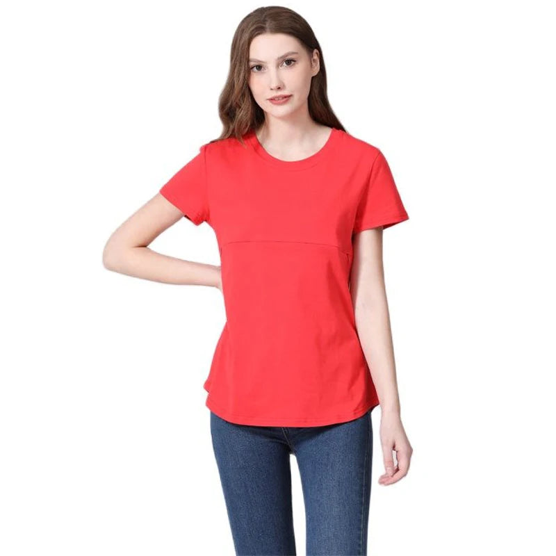 Emotion Moms Summer Invisible Zipper Pregnancy Maternity Top Lactation Clothing Breastfeeding For Pregnant Women Big Size
