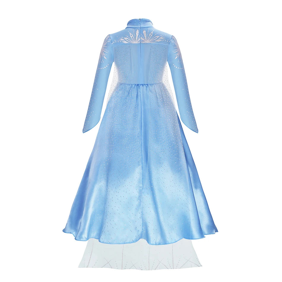 Halloween Birthday Carnival Princess Costume Dress Elsa Anna Snow White Aurora Moana Rapunzel Mermaid Belle for Girls 2-8Y