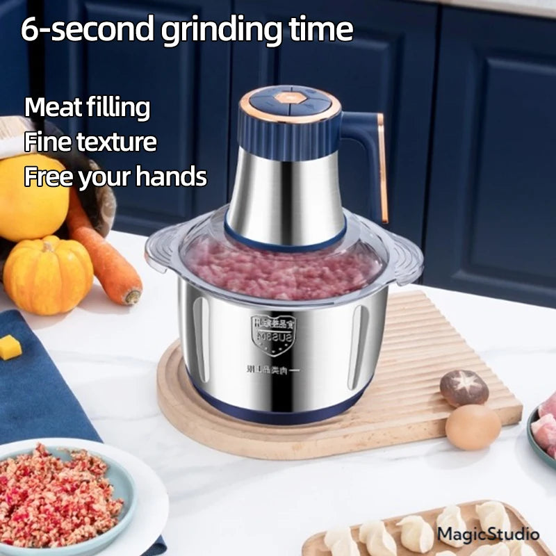 5L Home Electric Stainless Steel Meat Grinder 500W Powerful Vegetable Fruit Food Processor Chopper Slicer Food Grinder