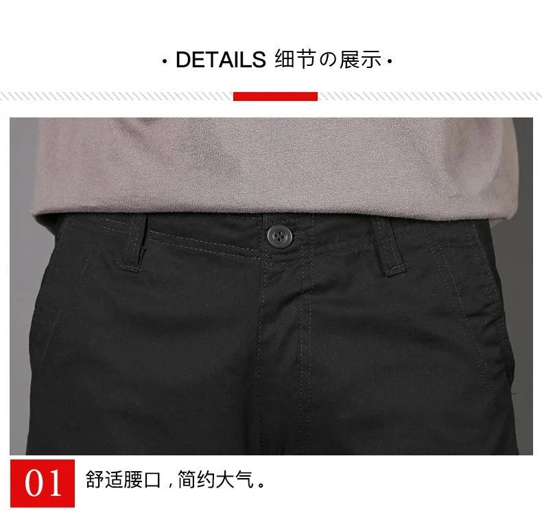 Summer Fashionable Sports Pure Cotton Straight Leg Multi-pocket Cargo Shorts Men's Casual Loose Plus Size High Quality Shorts