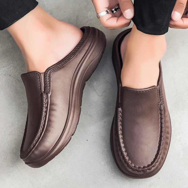 Large Slippers Men's Slip On Driving Shoes Anti slip Durable Chef Shoes Men's Casual Fashion Lightweight Footwear