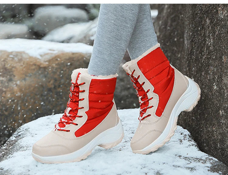 Snow Women's Boots Lightweight Woman Shoes Platform Shoes Women Plush Mid High Boots New Botas Mujer Winter Ladies Boots