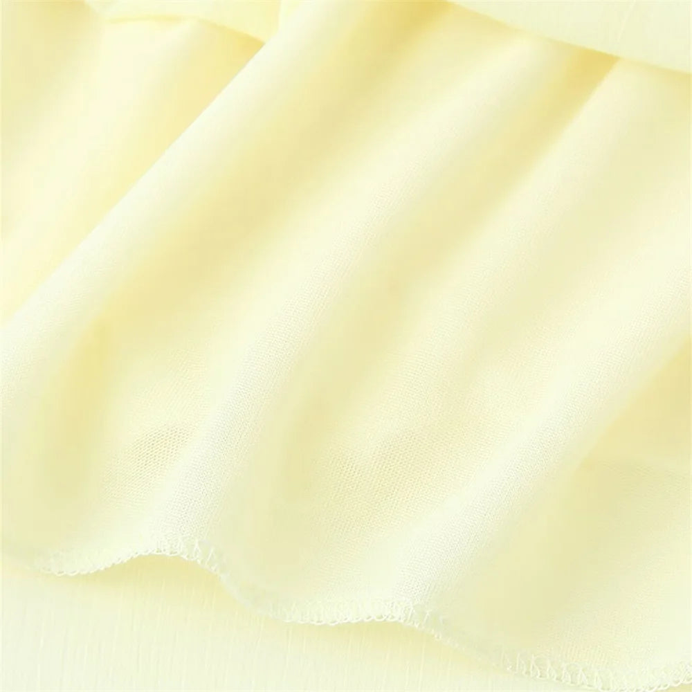 women's long sleeved mesh pleated loose casual dress summer new product solid color temperament long skirt