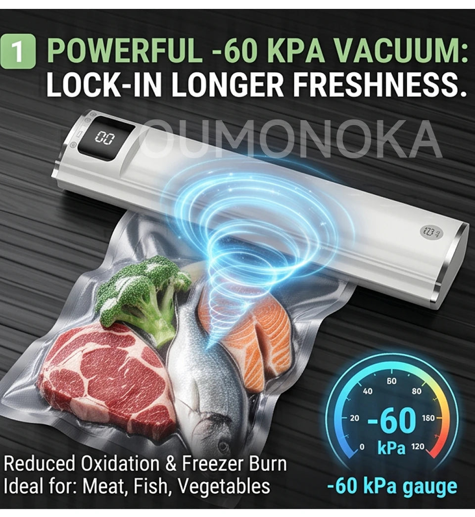 Portable Vacuum Sealer for Food Kitchen Gadgets Degasser Home Appliance Compressor Plastic Bag Sealer Vacuum Packaging Machine