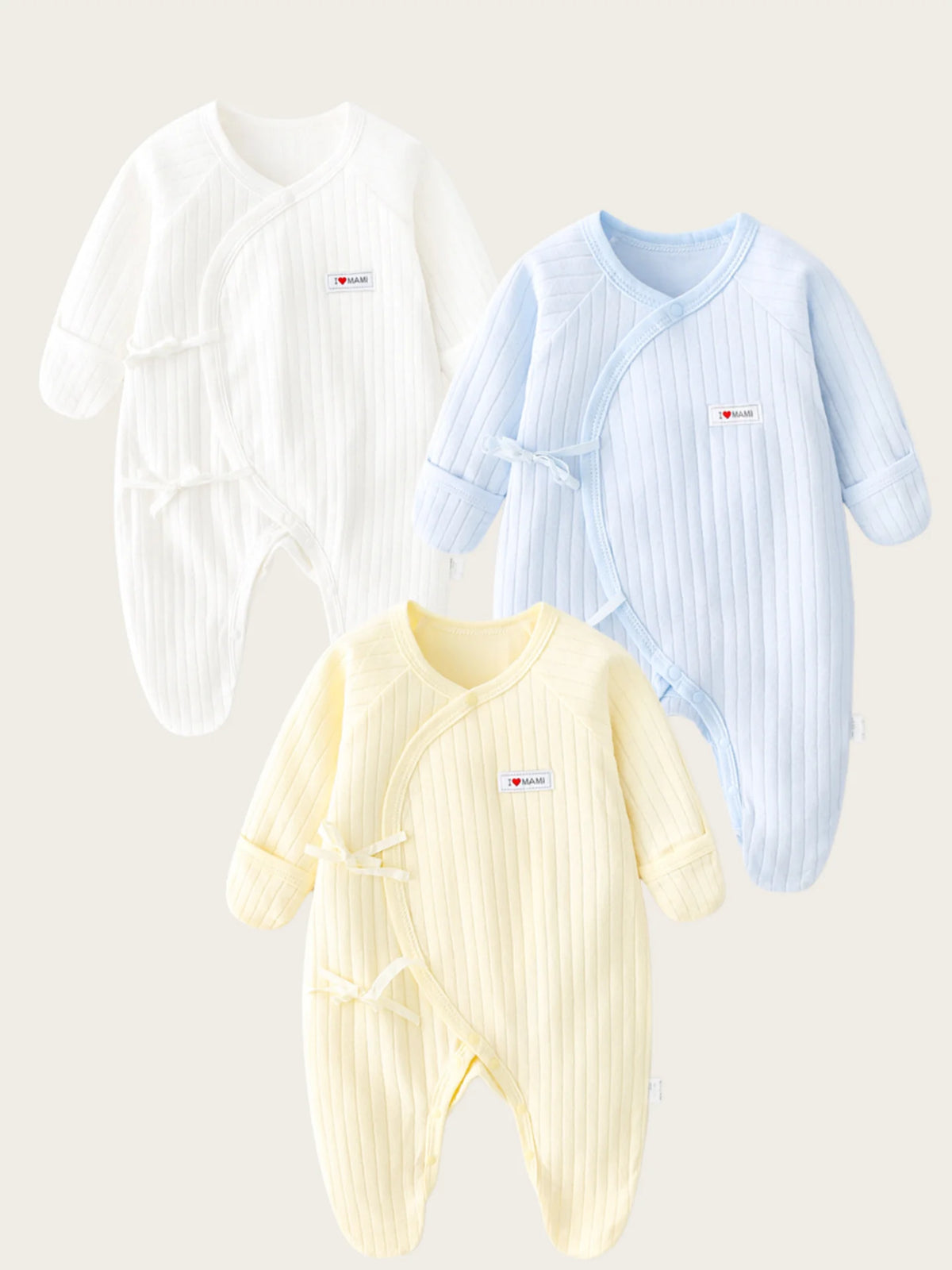 Somenie Baby Long Sleeve Onesie 100% Cotton  Unisex Newborn Cute Bear Head Embroidery Romper Gift For Boys Girls Baby 1-3-6-9M
