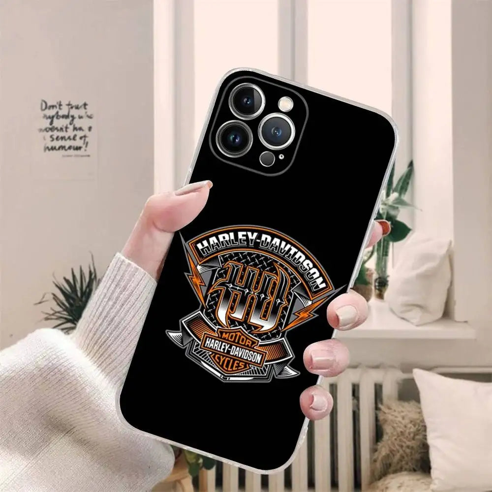 Cool H-Harley Car d-Davidson Phone Case for iPhone 17 16 15 14 13 12 11 Pro Max Plus Soft Cover Personalized DIY