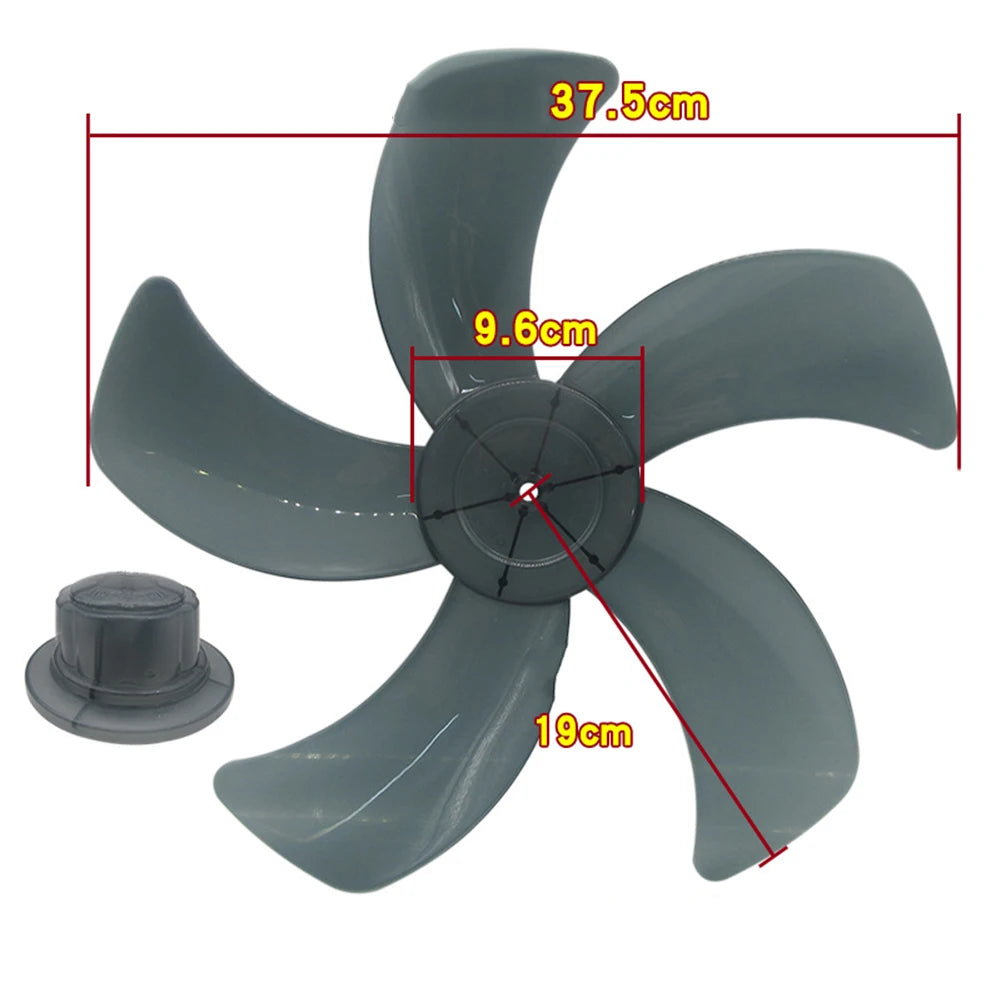 16 Inch Five Leaf Replacement Fan Blade With Nut Cover For Stand Fans And Desk Fans Plastic Material For Household Use