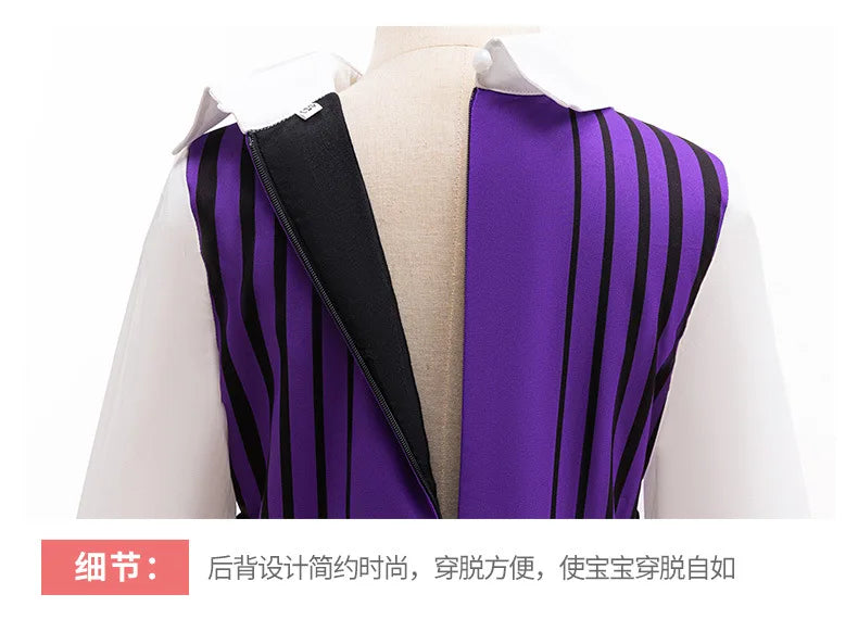 Halloween Girls Princess Dress Movie Cosplay Long Sleeves Fashion Girls Dress Party Performance Costumes 4-12 Years Kids Clothes