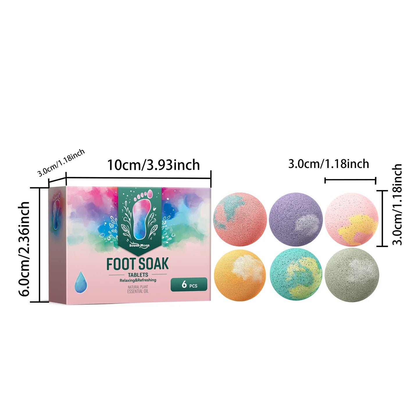 South Moon Foot Soak Tablet Relieve Fatigue Warmth Foot Soaking Promote Circulation Soften Cuticle Herbal Extract Feet Bath Ball