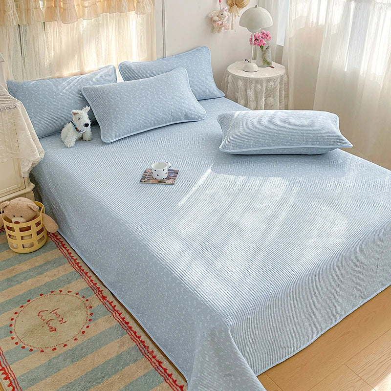 100% Cotton Bed Cover Thicken Bedspread Skin-friendly Printed Blanket Quilted Bedsheet Soft Bedspreads Cubrecama (No Pillowcase)
