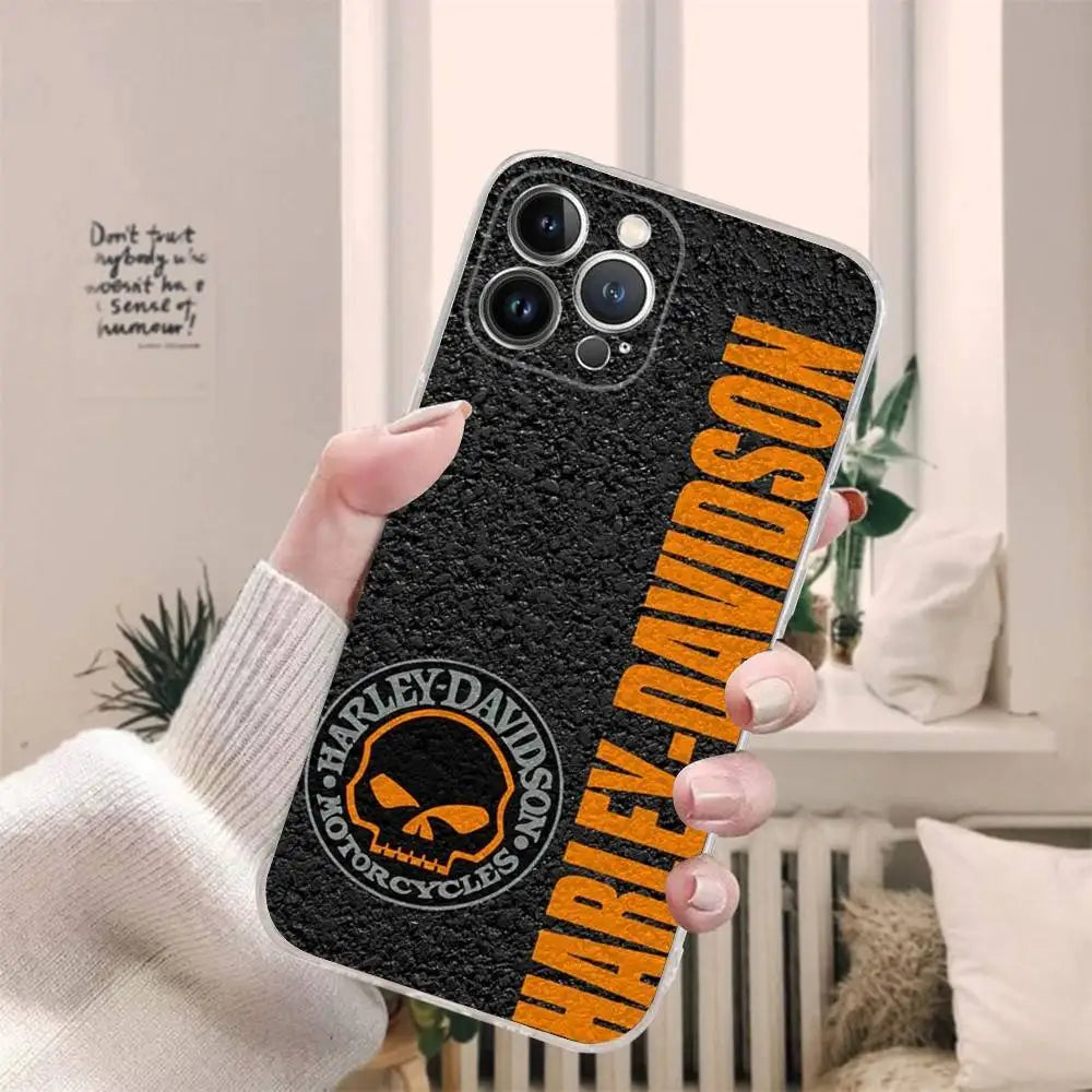 Cool H-Harley Car d-Davidson Phone Case for iPhone 17 16 15 14 13 12 11 Pro Max Plus Soft Cover Personalized DIY