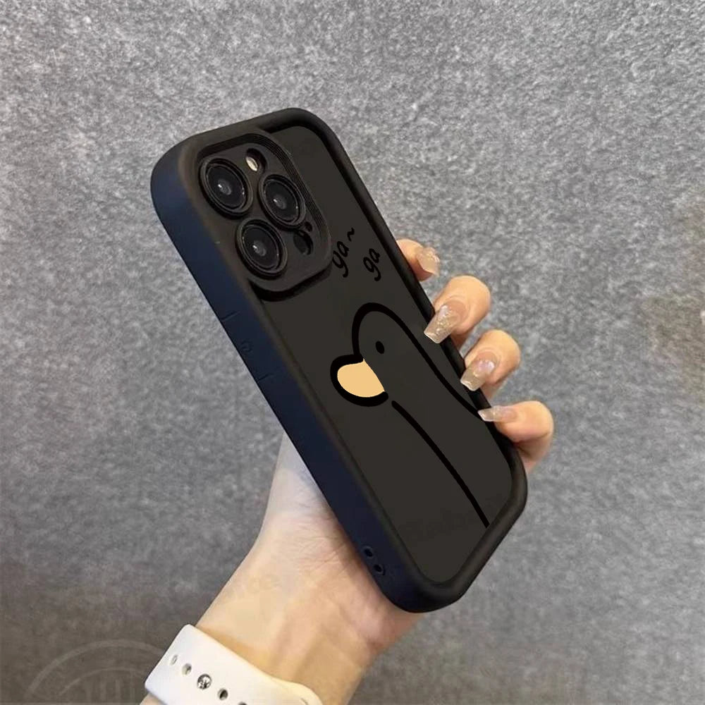 Cartoon Duck Goose Phone Case for iPhone 17e 17 16e 16 15 14 13 12 11 Air Pro Max Mini XR XS X 7 8 6 6s Plus Soft TPU Back Cover