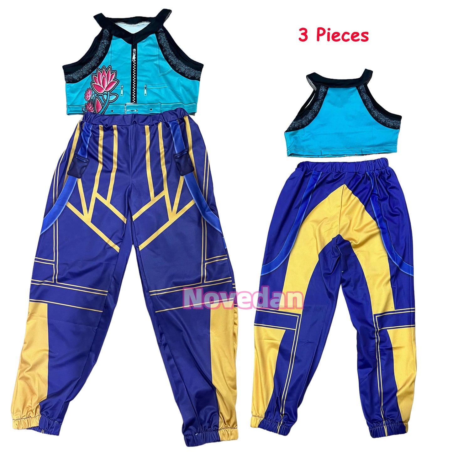Cool Girl Cosplay Golden Costume Kids 3D Print Idol Group Singing Stage Performance Costume Child Halloween Party Clothes Suit