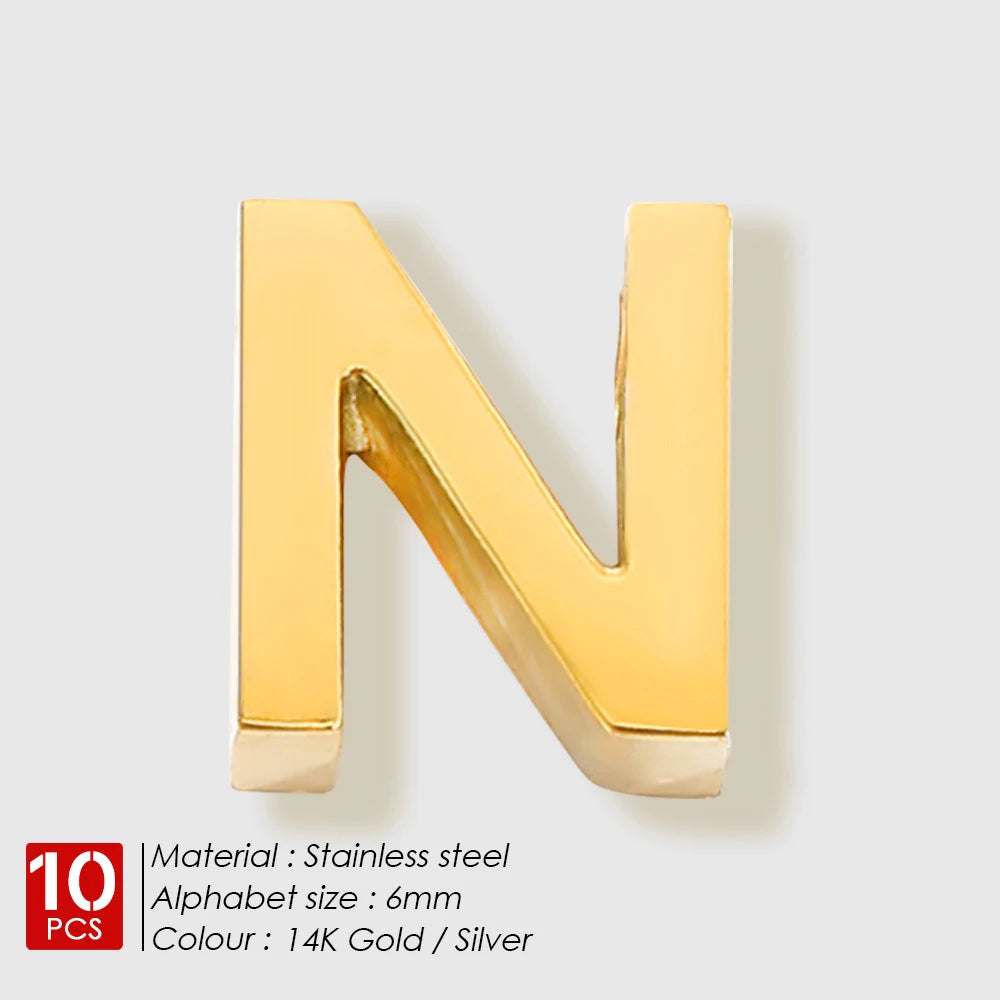 EManco 10PCS Minimalist Style Stainless Steel 26-Letter Pendant for Custom Name Jewelry Commute Social Casual Fashion Accessory