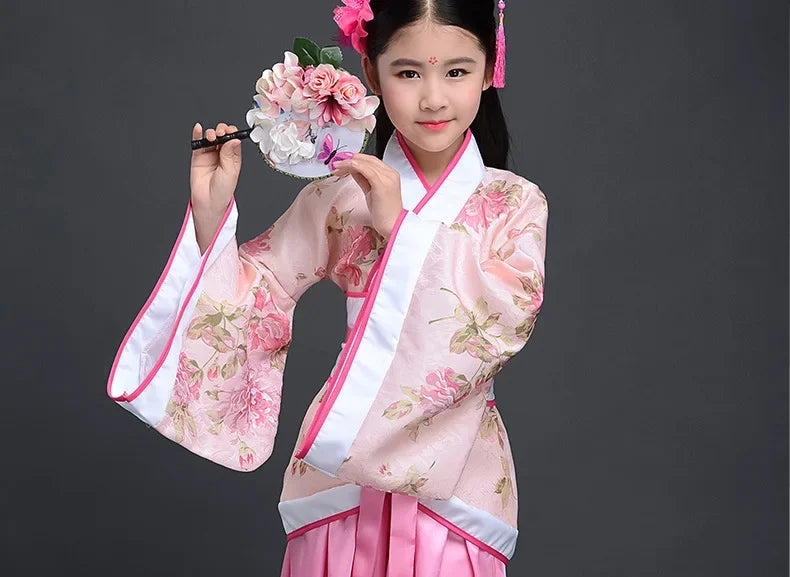 Halloween Cosplay Kids Set Dance Performance Dress for Girls Show Disfraz Child Hanfu Dress Costume Chinese Traditional Clothes