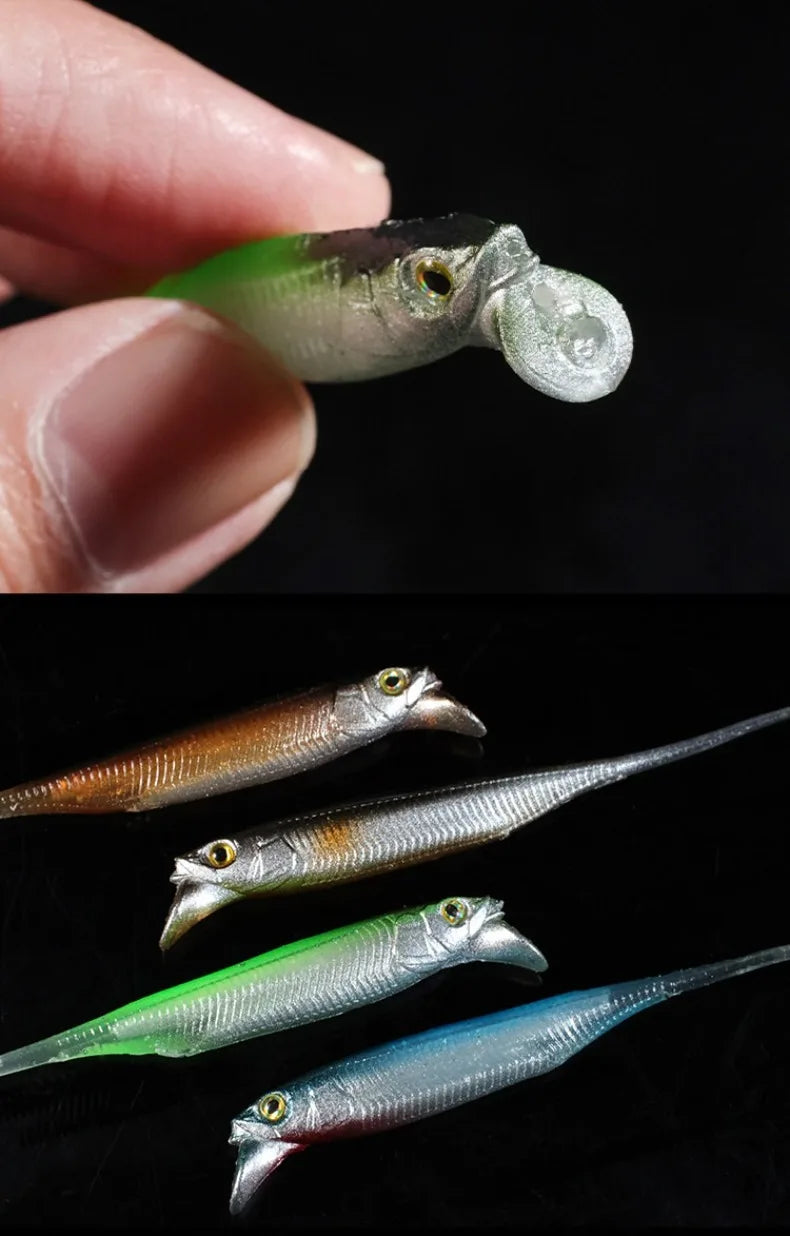 Competition Edition Floating TPE Soft Bait 2.5" 3" Midosto Wacky Rig Lure Rolling Action for High-Pressure Fishing for Bass Pike