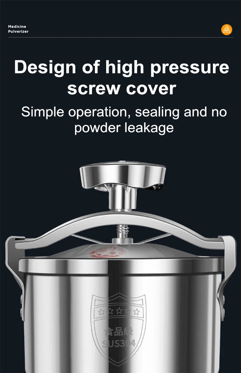 220V 1000g/2000g Grains Spices Herbal Cereals Coffee Dry Food Grinder Mill Grinding Machine Gristmill Home Flour Powder Crusher