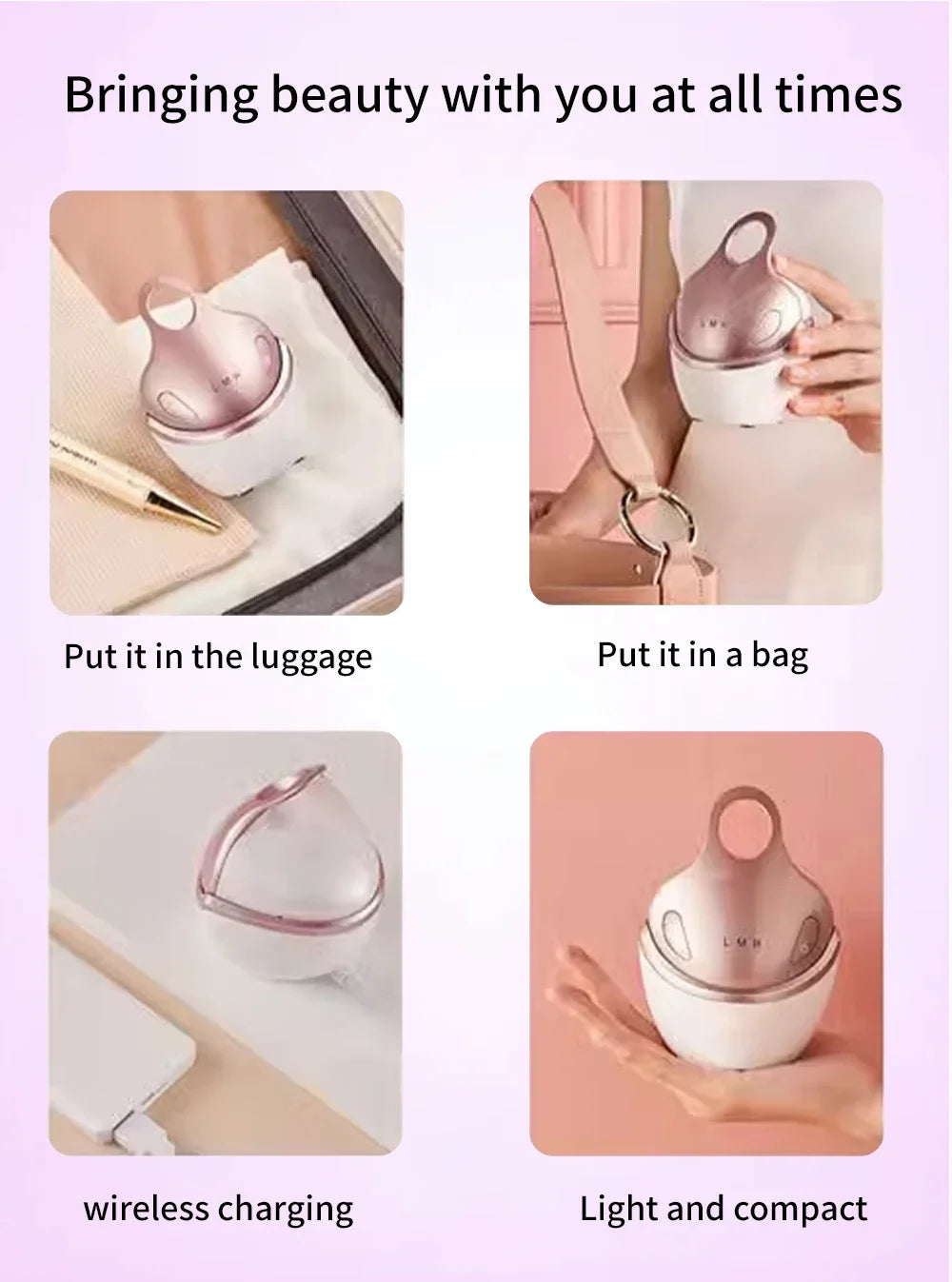 4D Massage Head Home Use Facial Device EMS 5 in 1 Facial Massager Promote Face Cream Absorption 5 Light Color Modes Beauty Tools