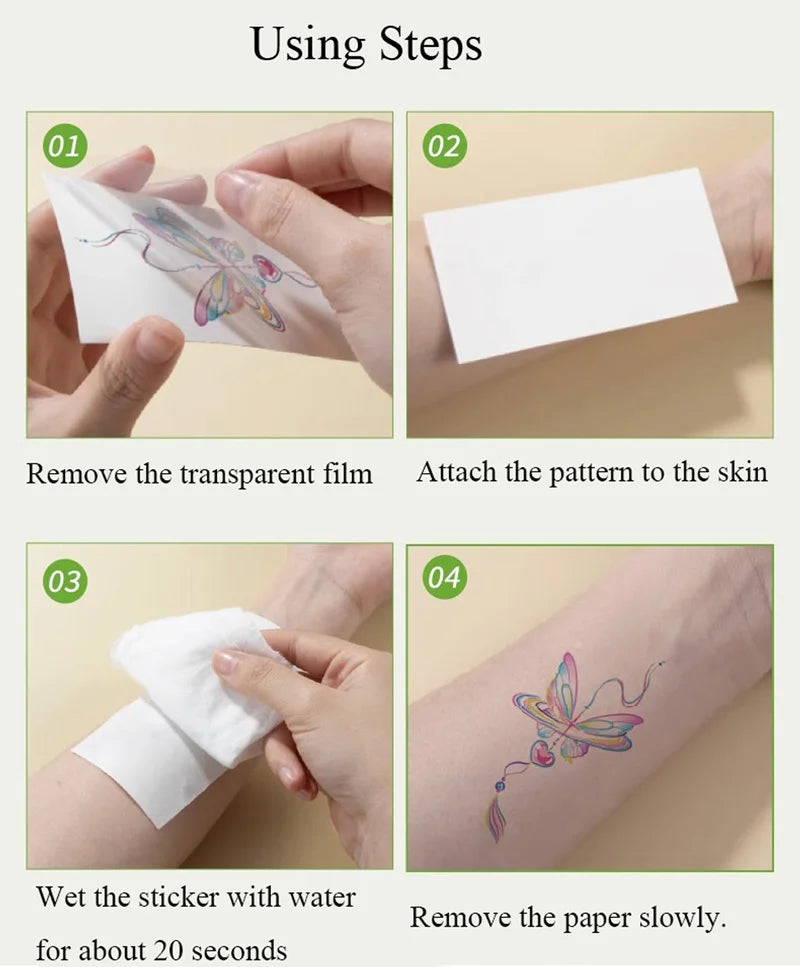 Waterproof Temporary Tattoo Stickers Clock Eye Large Arm Tattoo for Men Women Tiger Animal Fake Tatoo Sleeve