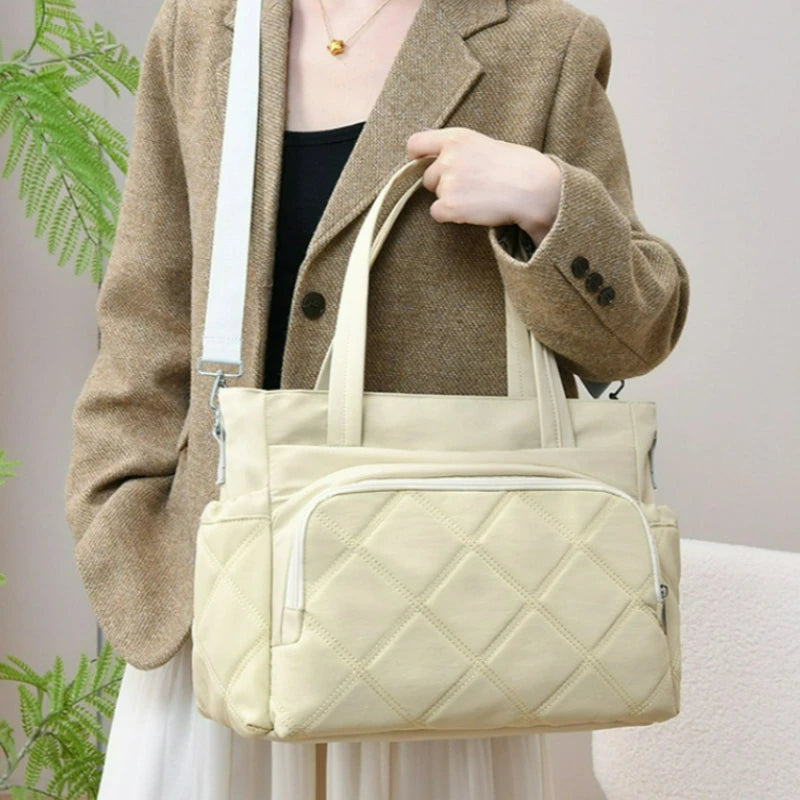 Personalized Name Simple Mommy Bag Large Capacity Solid Color Single Shoulder Crossbody Bag Baby Diaper Storage Bags